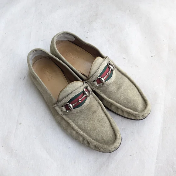 Gucci Horsebit Loafers Beige Suede Men 11 D Gucci Horsebit Loafers Beige Suede Men 9 Dress Shoes Slip-On  main image 4